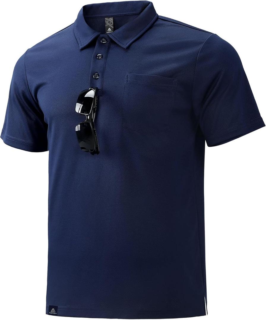 Haimont Men's Polo Shirts with Pocket Short Sleeve Quick Dry Moisture Wicking Golf Shirts Business Casual Work Polos (X-Large)