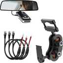 SDSACZMU Radar Detector Mount,Rearview Mirror Rod Radar Mounting Bracket+Rearview Mirror Hard Wire Power Cord kit16,with Inline Fuse (for Escort Max / Max2/ MAX360 Radar)