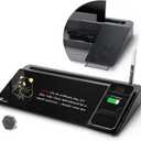 TOWON Black Desk Dry Erase Board with Charger Pad, Small Glass Desktop Whiteboard, Desktop whiteboard - Glass Dry Erase White Board- Desk Computer Buddy for Home Office Supply, 17 x 6 Inches