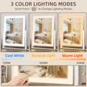 FENNIO Vanity Mirror with Lights - 17"x13" Lighted Makeup Mirror, Makeup Mirror with Lights, Touch Screen with 3-Color Lighting, Dimmable,Desk Mirror with Light for Vanity Tabletop