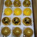 Liliful 24 Pcs Gold Glass Christmas Ball Ornaments Christmas Tree Decoration Hanging Balls Neutral Vintage Mercury Ornaments for Xmas Festival Home Wedding Holiday Farmhouse Party Decor, 2.36 Inch