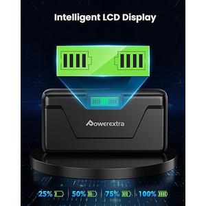 NP-BX1 Battery and Smart LCD Display Dual USB Charger Compatible with Sony M8, ZV-1, ZV-1F, ZV-1 II, Cyber-Shot DSC-HX80, HX90V, HX95, HX99, HX350, RX1, RX1R II, RX100 (II/III/IV/V/VA/VI/VII), AS300