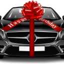 Big Happy Birthday Car Bow Large Decorative Gift Wrapping Giant Pull Ribbon Bow for Birthday Christmas Party Decoration(20 Inches,Red)