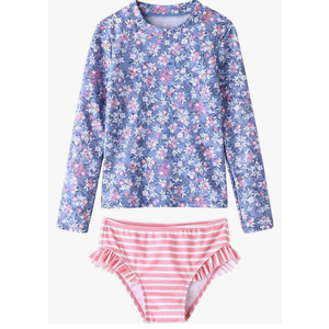 UMELOK Toddler and Little Girls Rash Guard Sets with Bikini Bottoms Swimwear 18M