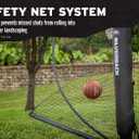 Silverback Basketball Yard Guard Defensive Net System Rebounder with Foldable Net and Arms into Pole, White/Black, Large