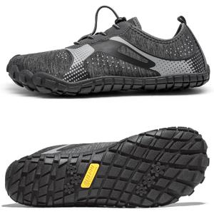 NORTIV 8 Men's Water Shoes Barefoot Athletic Lightweight Sports Aqua Shoes Outdoor Swim Fishing Hiking Diving Surf Walking Water Shoe TREKMAN (6.5, Dark/Grey)