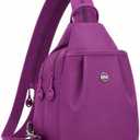 KENOFAR Sling Backpack for Women, Water-Resistant Crossbody Chest Bag for Travel, Work, Gym, Students & Daily Use, Purple