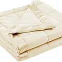 Madison Park Windom Down Alternative Blanket, Premium 3M Scotchgard Moisture Wicking Treatment, Lightweight and Soft Bed Cover For All Season, Satin Trim, Cream Twin