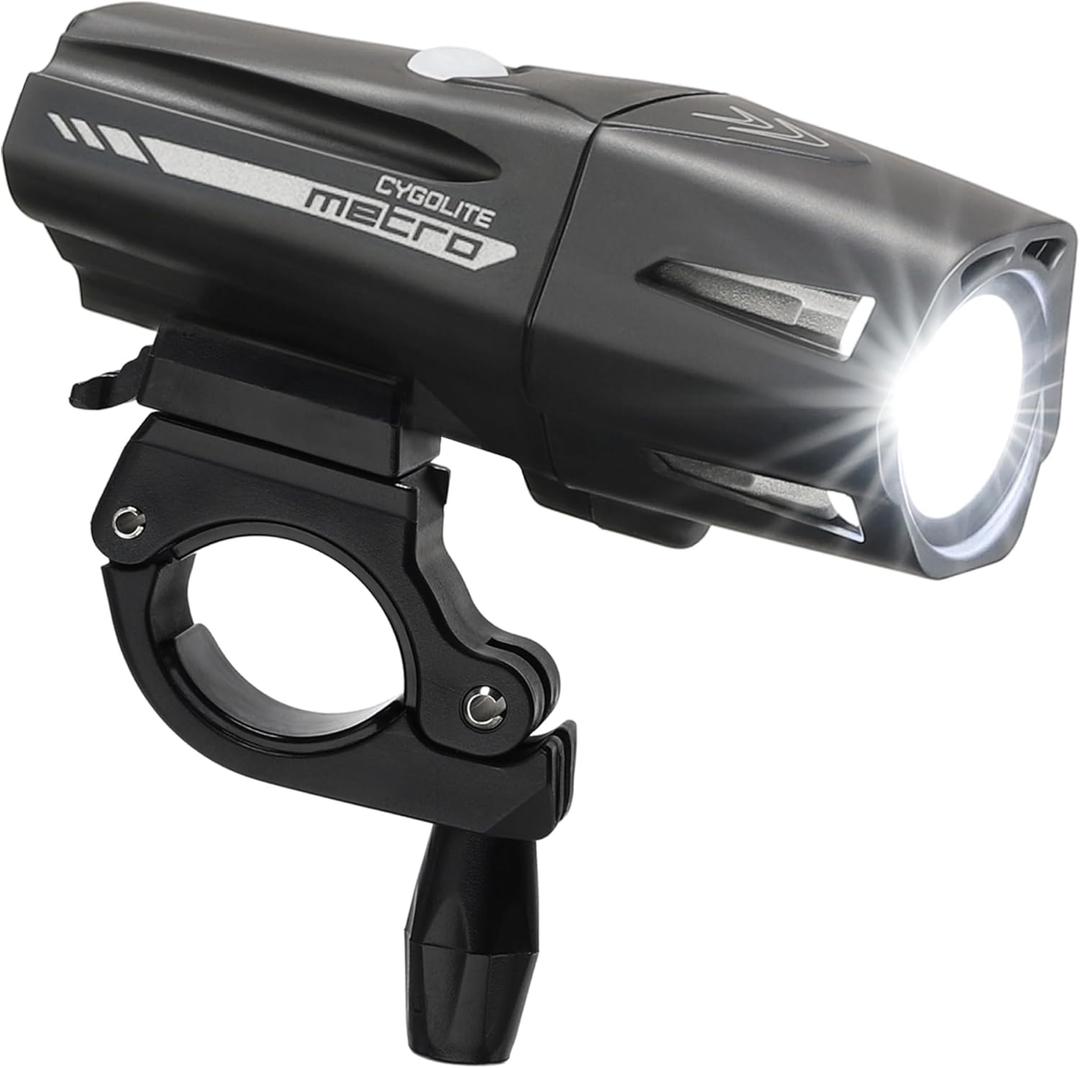 Cygolite Metro Series Bike Lights, USB Rechargeable, Secure Hard Mount, Night & Daytime Modes, Compact, Durable, IP67 Waterproof; Road, Mountain, Commuter Bicycles