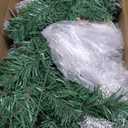 KOIUEYW Flocked Garland with Lights,9FT Battery-Powered Pre-Lit Christmas Garland, Glittered Artificial Christmas Garland with Warm LEDs for Mantle Home Fireplace Stairs Party Decoration