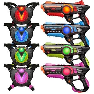 ZIFFY Laser Tag Guns Set of 4 with Vests, Multi-Functional Laser Tag Indoor&Outdoor Family Games, Birthday Gift, Group Activity, Ages 8+(Black) by Jova
