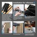 Art3d 2 Wood Slat Acoustic Panels for Wall and Ceiling - 3D Fluted Sound Absorbing Panel with Wood Finish - Walnut