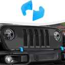 Bumper Tow Hook Covers 2Pcs Fit for 2007-2018 Jeep Wrangler JK JKU/for 2018-2026 JL JLU & Jeep Gladiator JT Exterior Accessories(Light Blue)