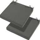 Magpie Fabrics Indoor Outdoor Waterproof Square Chair Cushion, 18" x 18" x 2.5", 2 Pack, Water Resistant Seat Cushions, for Patio Garden Office, Dark Grey