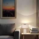 Cruisers Cach 13" Contemporary Boucle Fabric Table Lamp, Cream Color. Complete with Lampshade