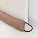 Marwood Under Door Draft Stopper 30 inch Wind Stopper for Door & Window, Weighted French Air Draft Stopper Front Door Snake Noise Blocker for Bottom of Door with Hanging Loops - Brown (30inch, Brown Strip)