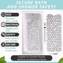 ENKOSI Bath Mat Large 40 x 16 Inch Non-Slip Bathtub Mat with Secure Suction Cups & Drain Holes Extra Long Bathroom Shower Mat for Tub with Grey Pebble Design (Grey Pebble 40x16)