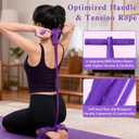 Pedal Resistance Band with Handle,Aturien 6-Tube Elastic Yoga Pedal Puller Exercise Bands,Multifunctional Stretch Bands for Exercise,Home Workout Equipment for Legs Arms Abs,Purple