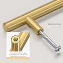 Goldenwarm 2 Pack 4 inch Gold Cabinet Handles Brushed Gold Cabinet Pulls Stainless Steel Drawer Pulls, Durable Kitchen Cabinet Handles - Bathroom Bedroom Dresser Handles Easy DIY Upgrade