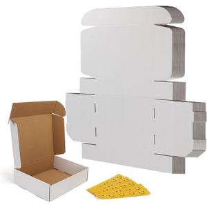 RLAVBL 11x9x3 Inches Shipping Boxes Set of 25, White Small Corrugated Cardboard Box, Mailer Boxes for Packing Small Business