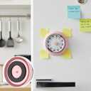 60-Minute Magnetic Visual Timer, Silent Operation and No Battery Needed, Time Management Tools for Kitchen, Homeschool Desk, Office Meetings & Home Learning Timer (Pink)
