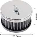 KIPA Chrome Air Cleaner Filter 4" x 2" assembly Fits for carburetor with 2 5/8" or 2 5/16" neck diameter Washable 7151 4354 1489 6475 4790