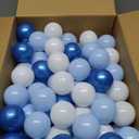 GOGOSO Ball Pit Balls for Toddler, Baby Plastic Playballs Kids Soft Pastel Pelotas Non-Toxic BPA-Free Pearl Blue+Light Blue+White 100 Balls