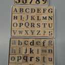 Vintage Wooden Rubber Stamp Set – Alphabet, Letter, Number Stamp Blocks for Journaling, Scrapbooking, Crafts, Paper Stamping