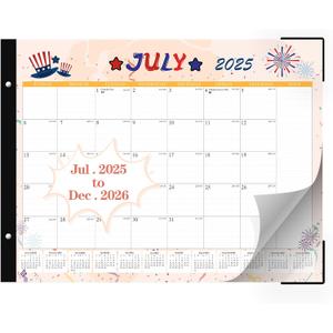 2026 Desk Calendar Large 22x17  Desk Top Calendar 2026 with plastic cover (Sand (July 2025-Dec 2026))