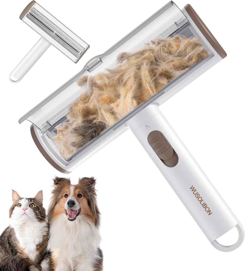 2 x Pet Hair Remover Reusable and Washable Pet Hair Car Lint Roller Remover,Cat and Dog Hair Remover for Couch, Carpet,Clothing,Furniture,Bedding,One-Click Magic Pet Hair Removal Tool