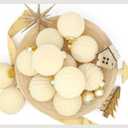 15PCS White Velvet Flocked Christmas Ornaments, 3.15" Shatterproof Matte Balls for Xmas Tree Decor, Elegant Luxury Holiday Ornaments (Beige)