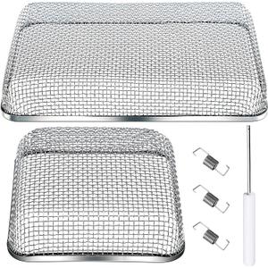 2 Pieces Flying Insect Screen RV Furnace Vent Cover (4.5 x 4.5 Inch)(8.5 x 6 Inch) Stainless Steel Mesh with Installation Tool