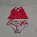 Beachsissi Women's Cute Floral Print Swimsuits V Neck Tummy Control Tankini Set (Medium)