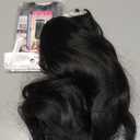 Mayouda Black V Part Wig Body Wavy Wig Upgrade U Part Synthetic Wigs for Black Women Full Head Clip In Hair Glueless 24Inch Hair Replacement Synthetic Wigs (Black)