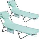 SunnyFeel Lounge Beach Chair for Adults with Face Hole, Backpack Reclining Beach Chairs Lay Flat, Sun Face Down Tanning Chair, Portable Folding Camping Cot for Outside Pool, Sunbathing, Reading, 5 ft 11 in x 1 ft 9.5 in x 9.5 in