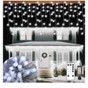 Vynoblip Christmas Ice Lights Outdoor, Cold White 99FT 1206 LED 8 Modes Plug in Xmas Tree Decorations Twinkle Fairy Light String with Remote Timer Memory for Roofline Yard Party Wedding Camping Decor
