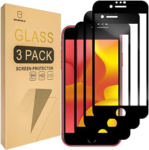 Mr.Shield [3-Pack] Designed For Apple iPhone SE 2020 2nd Generation (2020 ONLY) [Japan Tempered Glass] [9H Hardness] [Full Screen Glue Cover] Screen Protector with Lifetime Replacement