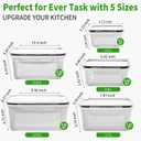 PRAKI 5-Pack Large Fruit Storage Containers for Fridge with Removable Colander, 2 in 1 Produce Storage Containers, BPA-Free Fridge Organizers and Storage Keep Fruits, Vegetables, Berry Fresh Longer