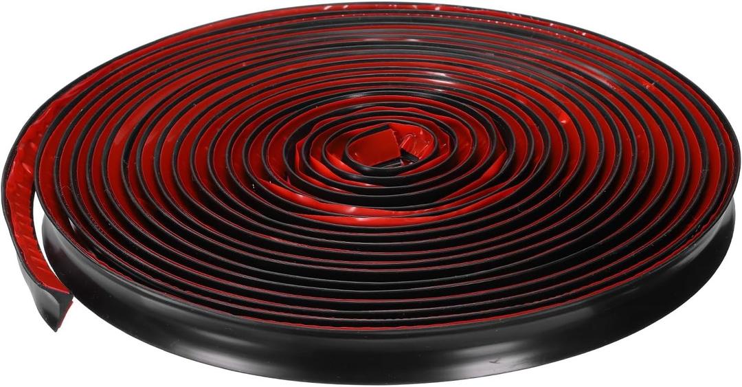 uxcell Quarter Round Molding, 315" Self Adhesive Peel and Stick Trim Molding, Water Stopper for Wall Floor Edge Kitchen Countertop Bathroom Door Edge Trim, Black