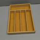 Bamboo Silverware Organizer, Kitchen Drawer Organizer, Utensil Holder, Cutlery Tray & Spoon Flatware Storage with Grooved Drawer Dividers (9.5''W x 13.5''D) (Natural)