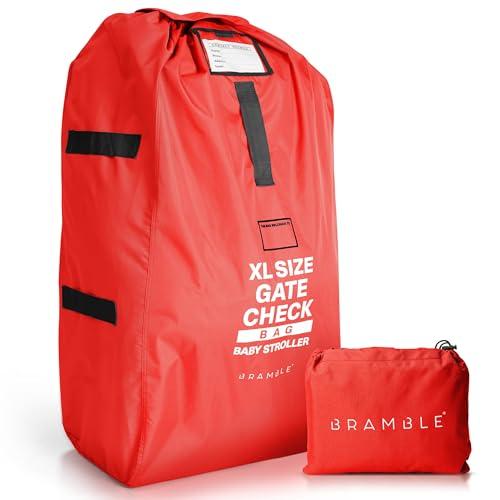 Bramble Extra Large Gate Check Stroller Bag for Airplane - Stroller Storage Bag (Red, 47", 600D Oxford Waterproof) - Double Stroller Travel Bag for Airplane, Baby Stroller Cover for Air Travel Bramble Extra Large Gate Check Stroller Bag for Airplane - Stroller Storage Bag (Red, 47", 600D Oxford Waterproof) - Double Stroller Travel Bag for Airplane, Baby Stroller Cover for Air Travel