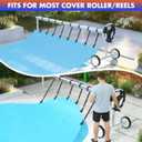 Goovilla 24 Pcs Pool Solar Cover Reel Attachment Kit, Inground Swimming Pool Solar Cover Straps and Clips, Weather Resistant Solar Blanket 8 Strap Kit with 8 Hooks and 8 Touch Fastener, Black