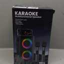 Karaoke Machine, Portable Bluetooth Speaker, PA Speaker with 2 Wireless Karaoke Microphones, Karaoke Machine for Adults Kids with Upgraded Subwoofer, Support TWS/TF/USB/AUX for Home Party Outdoor (Black)