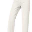 Jeans Women High Waist Wide Leg Baggy Jeans Boyfriends Stretch Denim Pants White, 4 (White)