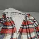 Womens Lightweight Casual Jacket Plaid Long Sleeve Shacket Fleece Lined Hooded Jackets Warm Coat, Red XL