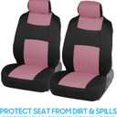 BDK PolyPro Car Seat Covers Full Set in Pink on Black, Front and Rear Split Bench Seat Covers for Cars, Easy to Install Car Seats Cover Set and Accessories for Auto Trucks Van SUV - Pink