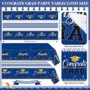 6 Pcs 2026 Graduation Party Decorations Congrats Grad Tablecloths Class of 2026 Congrats Table Covers for Graduation Party Supplies Decor 54"x108"(Blue)