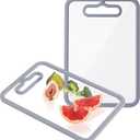 Glass Cutting Board for Kitchen, 2Pcs Tempered Glass Chopping Board with Non-Slip Edges, Dishwasher Safe Clear Cutting Board Set for Countertop, Heat & Shatter Resistant, Gray 15"11" & 13"9"