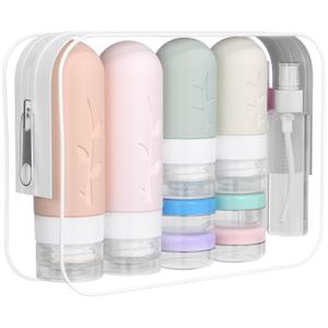16 Pack Travel Bottles Set - TSA Approved Leak Proof Silicone Squeezable Containers for Toiletries, Conditioner, Shampoo, Lotion & Body Wash Accessories, (16 pcs/P1Pack)