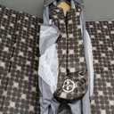 Pamo Babe Compact Pack and Play - Portable Crib for Baby, Lightweight Foldable Travel Playard with Mattress Pad & Carry Bag, Safe Breathable Travel Bed for Home, Trips & Family Visits, Cute Pattern (Grey)